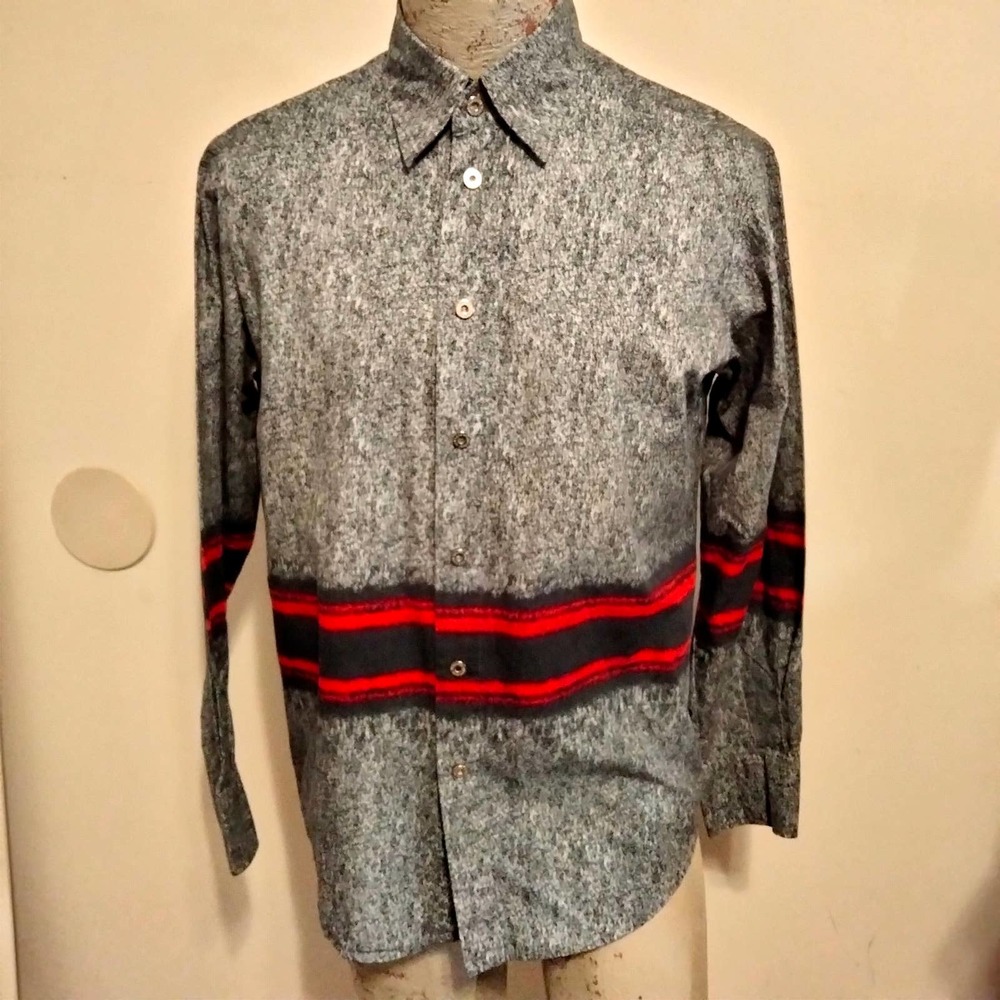 Versace Jeans Couture Blue-Red-Black Long-Sleeved Shirt Vintage 1990's S